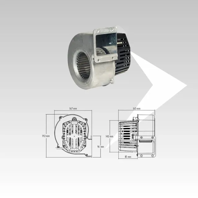 Trial CAA10Y011 ventilatore centrifugo stufa 167x192 mm
