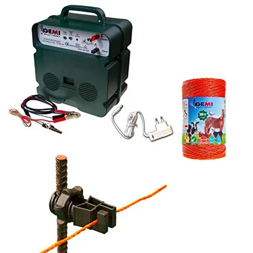 Gemi B12 kit recinto elettrico 500 m 100 isolatori doppia alimentazione
