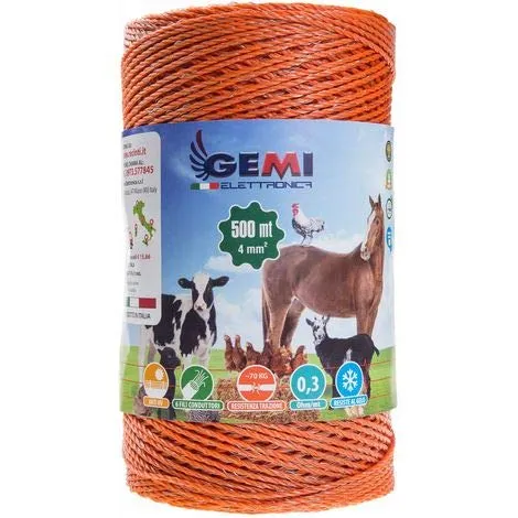 Gemi Filo Recinto Elettrico 500 m 4 mm² 6 Fili