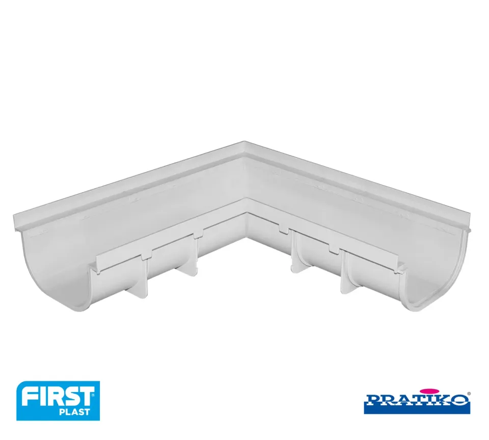 La Ventilazione Angolo Sinistro PVC Canale 200 Basso h 115 mm