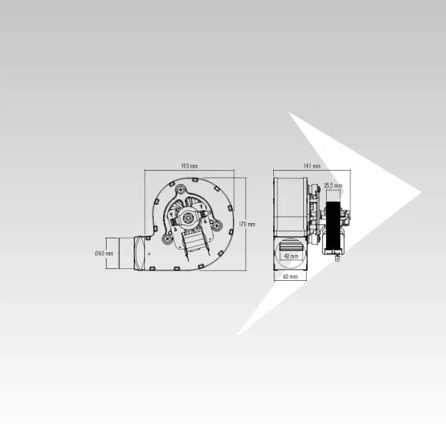 Trial CAH11Y4-003-60 Ventilatore Centrifugo Pellet 141 mm