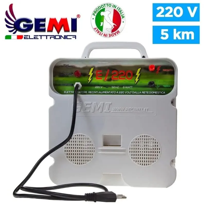 Gemi E220 Elettrificatore Recinto Elettrico 220V 5 km