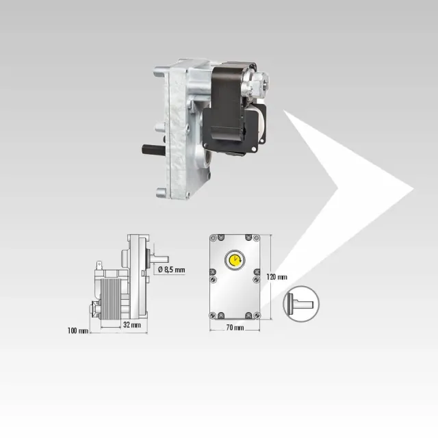 AMR Top Mellor FB1167 motoriduttore 3 rpm 8,5 mm