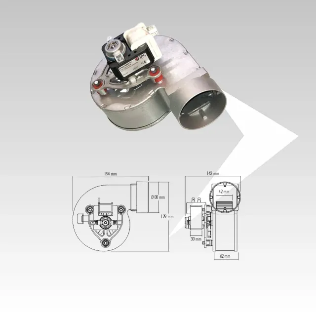 IPC CFH2100401A ventilatore centrifugo canalizzazione pellet