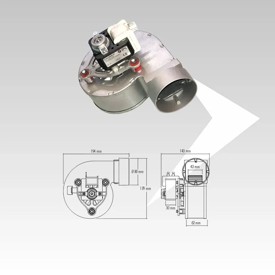 IPC CFH2100401A ventilatore centrifugo canalizzazione pellet