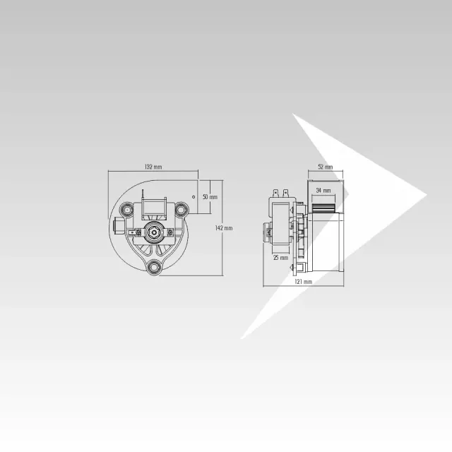 IPC CFH2080301 Ventilatore Centrifugo Stufa Pellet 121x142