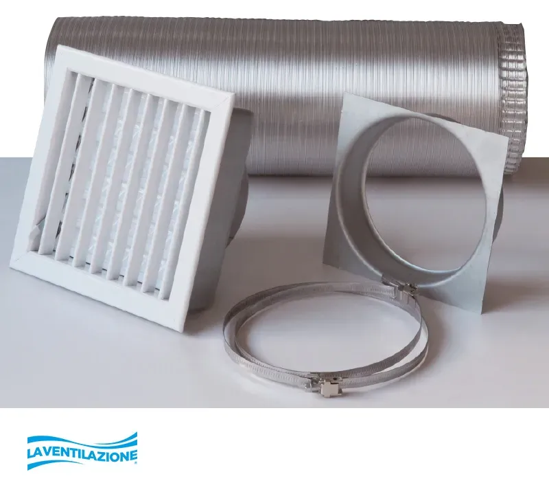 La Ventilazione Kit Griglia Camino con tubo flessibile aerazione