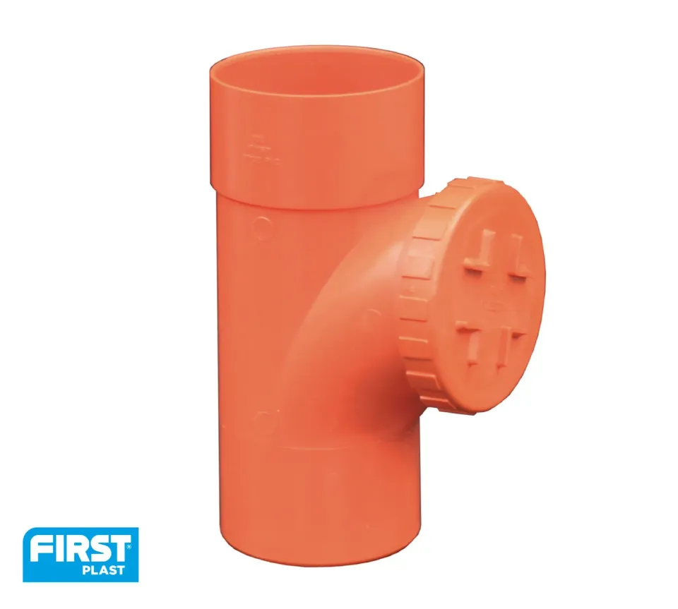 La Ventilazione Derivazione 87°30' arancio con ispezione PVC