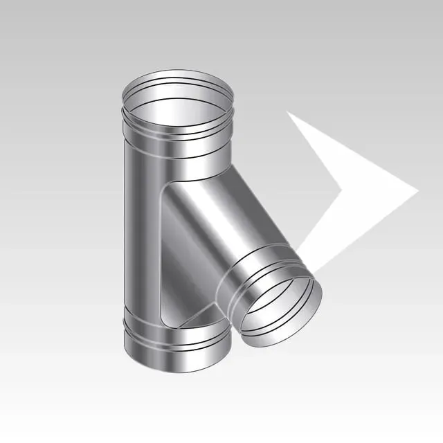 AMR Top SP raccordo a T 45° inox monoparete camino
