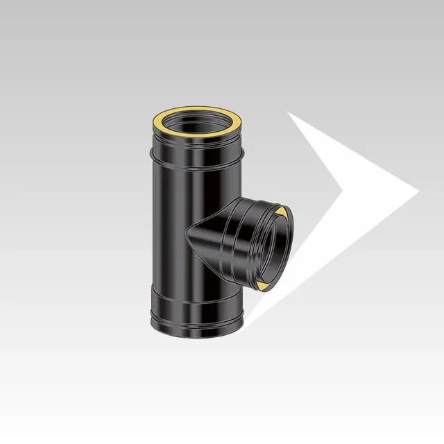 AMR Top DP DPCN109 raccordo a T 90° nero doppia parete
