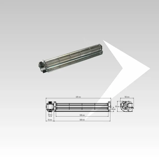 Trial TAS55B-006-S8 ventilatore tangenziale 558 mm Sx