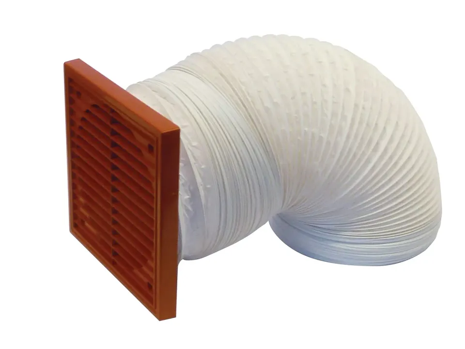 Airflow Kit Tubo Flessibile Ø150 3m Griglia Terracotta Anti-insetti