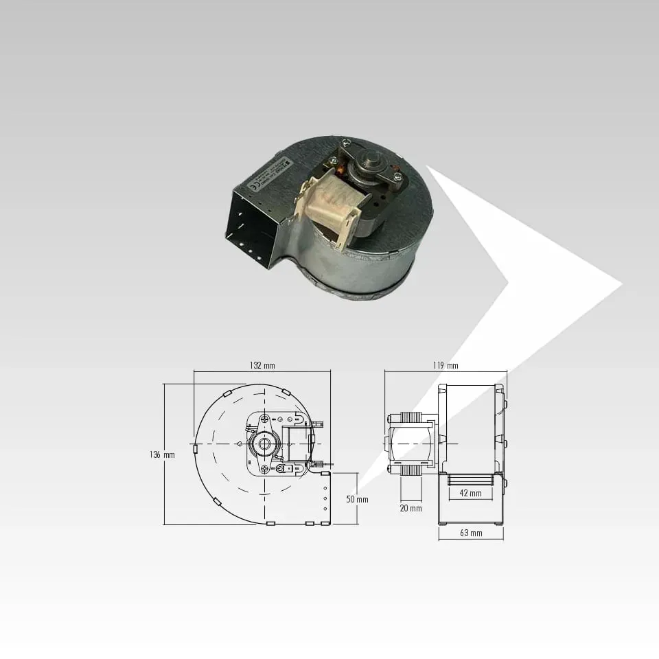Fergas 204862 ventilatore centrifugo 132x136 mm per stufa pellet