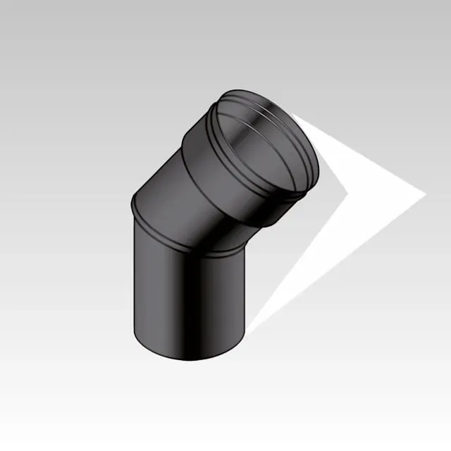 AMR Top SMALTOP 08 Curva 45 Tubo Stufa Nero 80mm