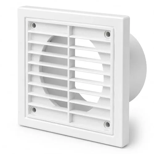 Airflow griglia esterna 125 mm bianca fissa quadrata