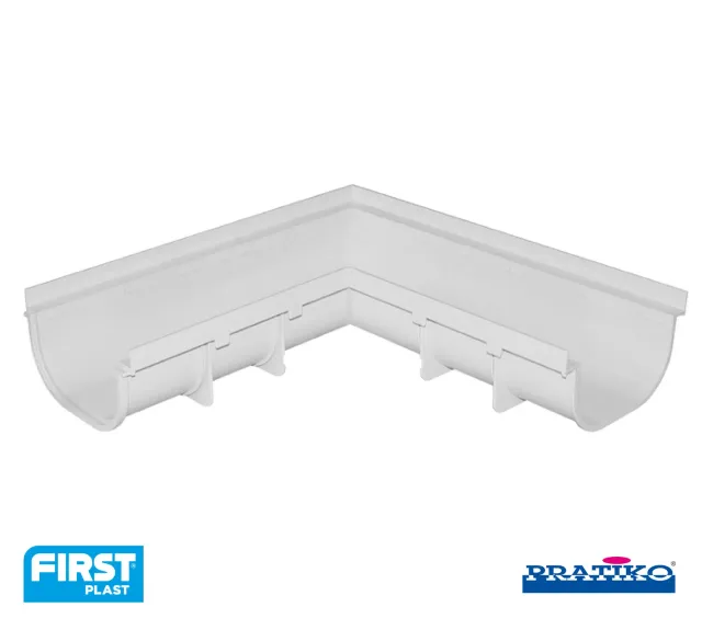 La Ventilazione Angolo destro PVC canale 200 basso h 115 mm