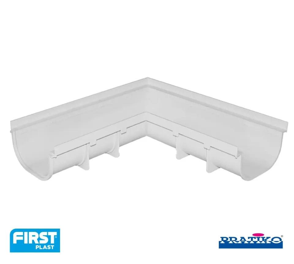 La Ventilazione Angolo destro PVC canale 200 basso h 115 mm