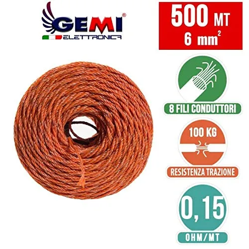 Gemi Filo Conduttore Recinto 500 m 6 mmq 8 Fili
