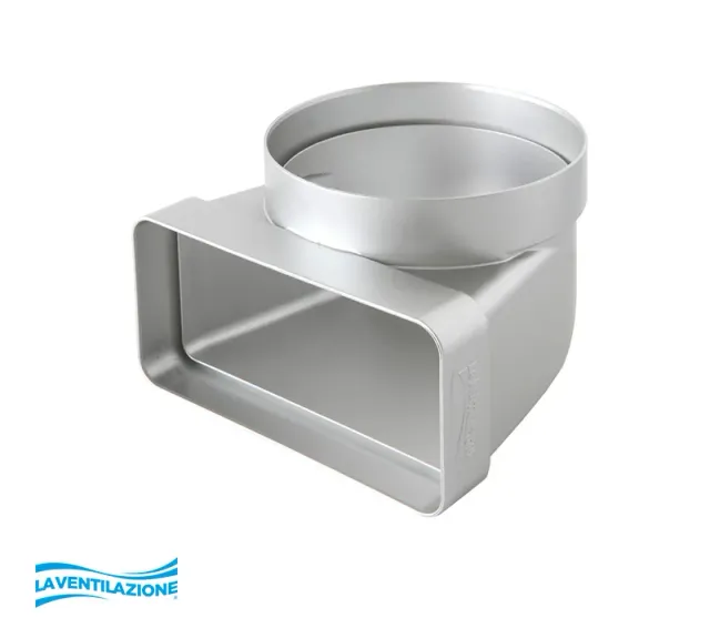La Ventilazione Curva Verticale Tondo 100 a 120x60 mm