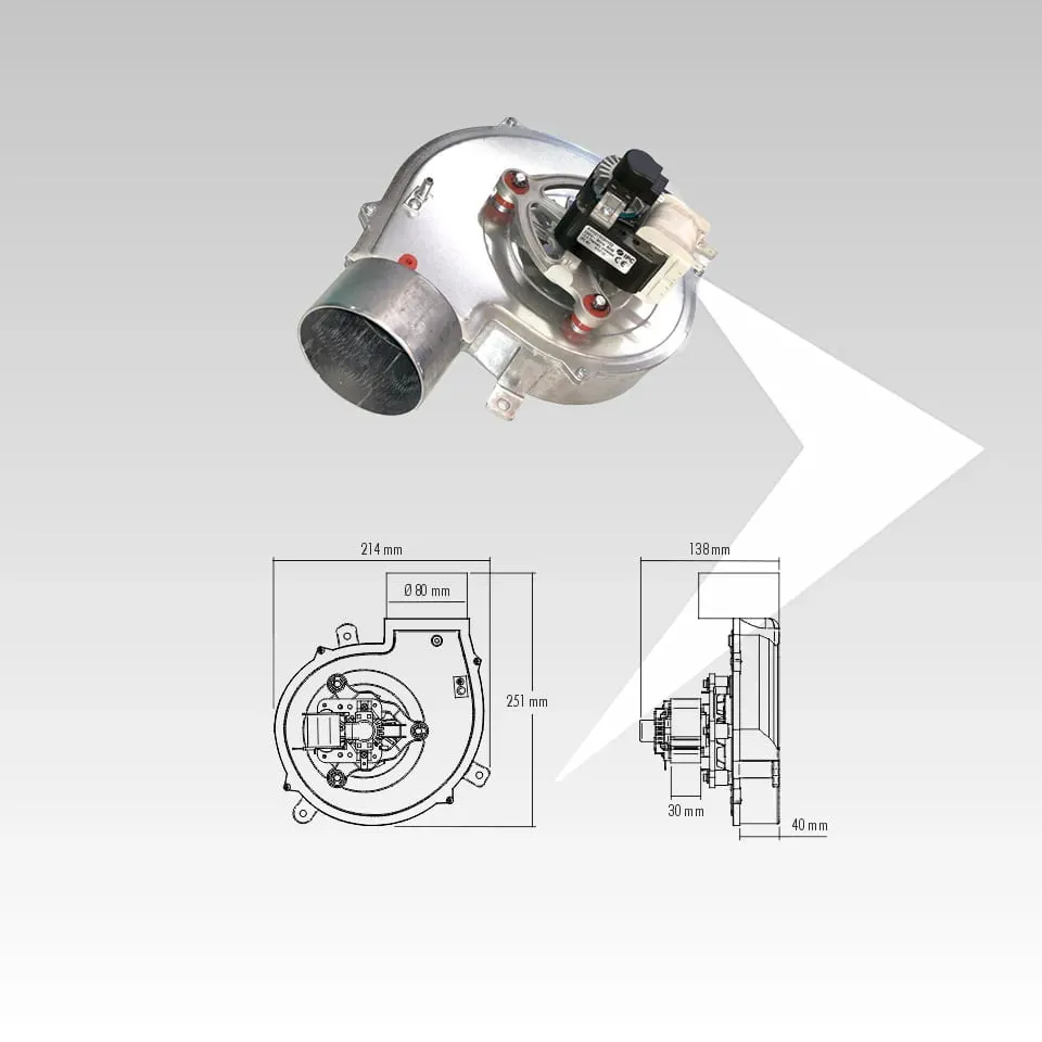 IPC AVH21502H102 estrattore fumi stufa pellet 249 mm