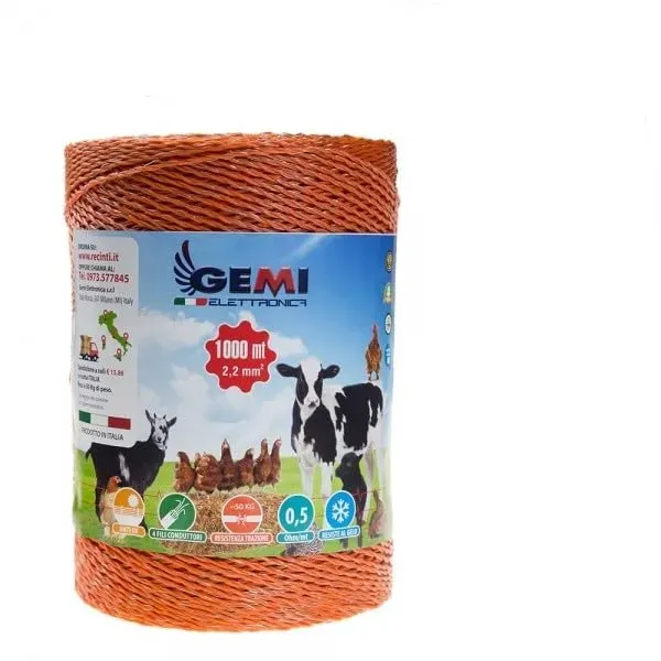 Gemi Filo Recinto Elettrico 1000 m 2,2 mm² 4 Fili
