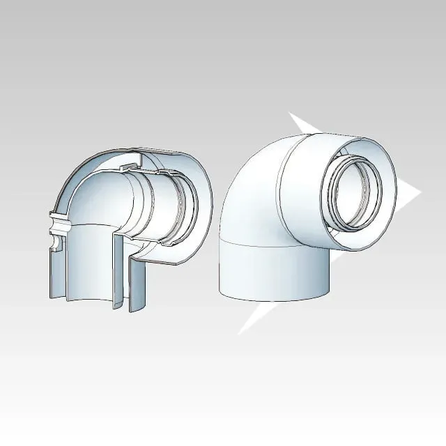 AMR Top CXPG0817 curva coassiale 90° 60/100 prelievo fumi
