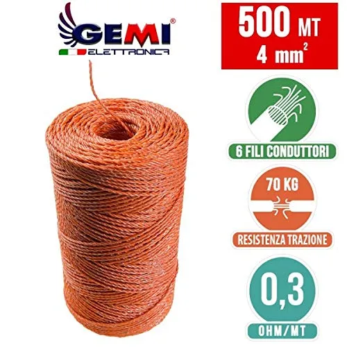 Gemi Filo Recinto Elettrico 500 m 4 mm² 6 Fili