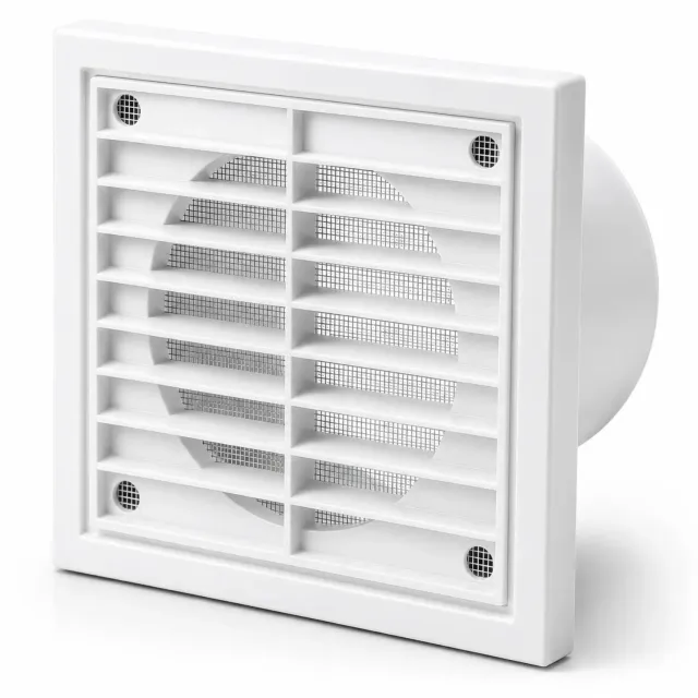 Airflow Copertura Griglia Aerazione 154x154 mm per Tubi 100 mm Bianca