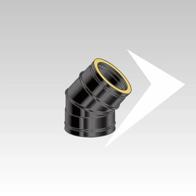AMR Top DP10 BLACK DPCN107 curva 45° doppia parete nera