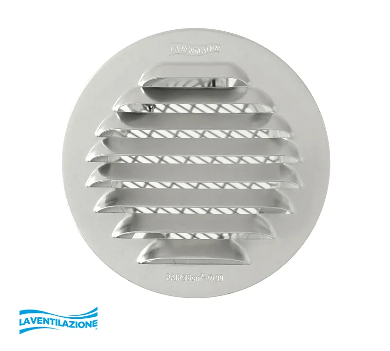 La Ventilazione Griglia da Incasso Ø 80-200 mm con Imbocco Plastica