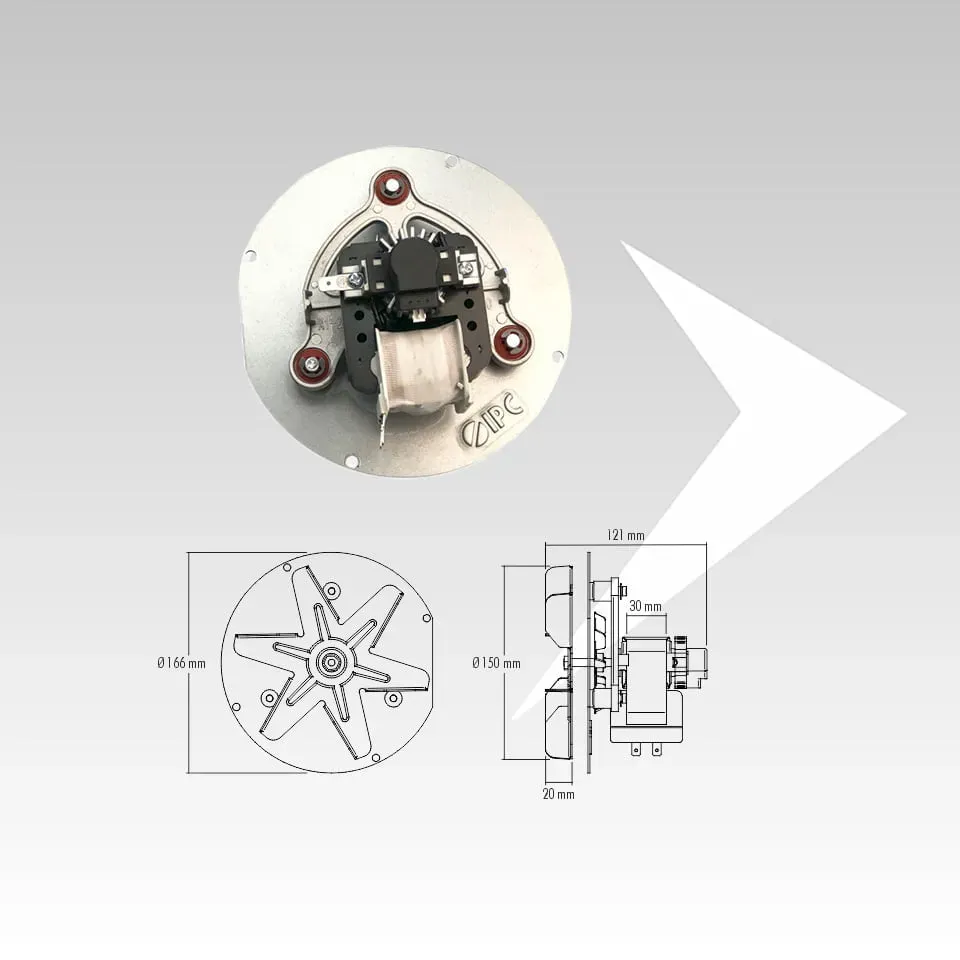 IPC BLH2A150201 estrattore fumi flangia Ø 166 mm