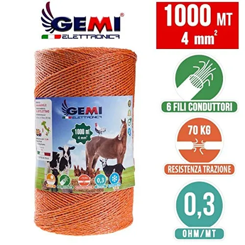 GEMI E/220 Kit Recinto Elettrico 1000 m per Cavalli 200 Isolatori Ferro