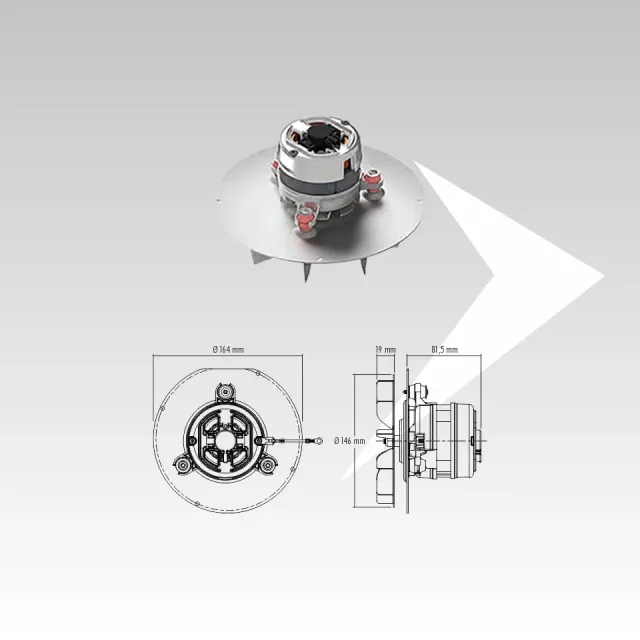 EMC Fime AMRPL20 estrattore fumi ventola 146 mm pellet