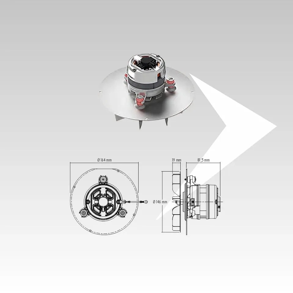 EMC Fime AMRPL20 estrattore fumi ventola 146 mm pellet