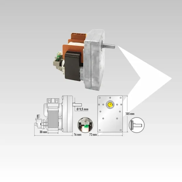 Kenta K9175157 motoriduttore 2 rpm encoder albero 9,5 mm