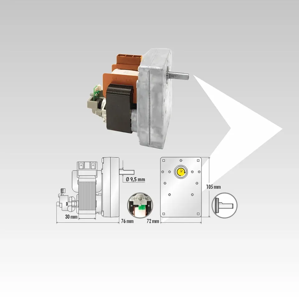 Kenta K9175157 motoriduttore 2 rpm encoder albero 9,5 mm