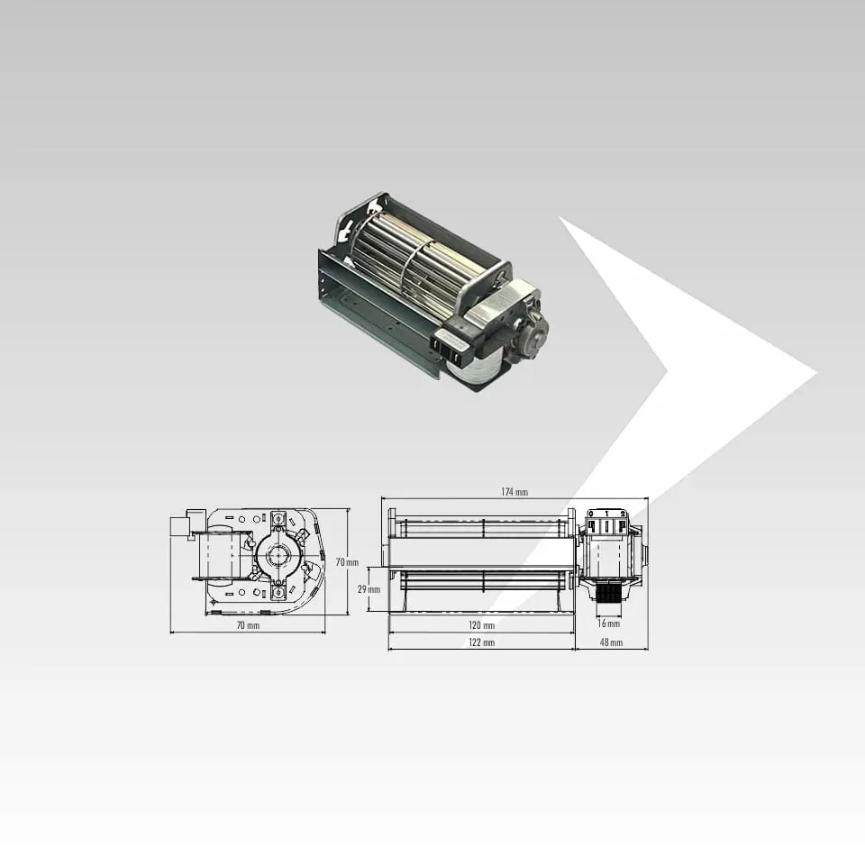 Trial TAS12B4-003-D7 ventilatore tangenziale ventola 120 mm