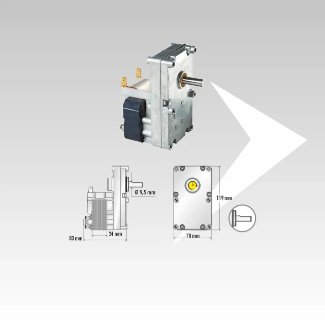 Merkle & Korff S10744 motoriduttore pellet 1,5 rpm