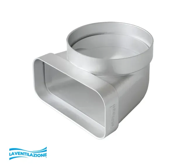 La Ventilazione Curva Verticale Raccordo 125-150x70 Tondo-Rettangolare