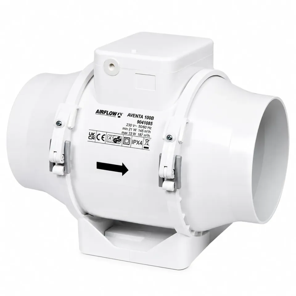 Airflow Aventa 100B Estrattore In Linea 100 mm Basic 2 Velocità