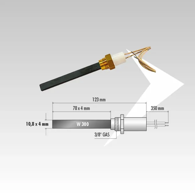 AMR Top PS21E candeletta quarzo 3/8" 300W 123mm